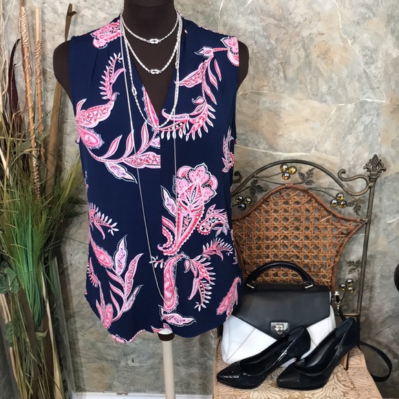 Liz Claiborne 🌹career stunning Paisley shirt top blouse tunic - Picture 4 of 9